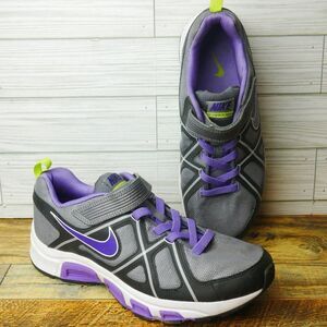 Nike T-Run 3 Alt Youth Size 7Y Purple Gray Atletic Shoes Laces Adjustabl…